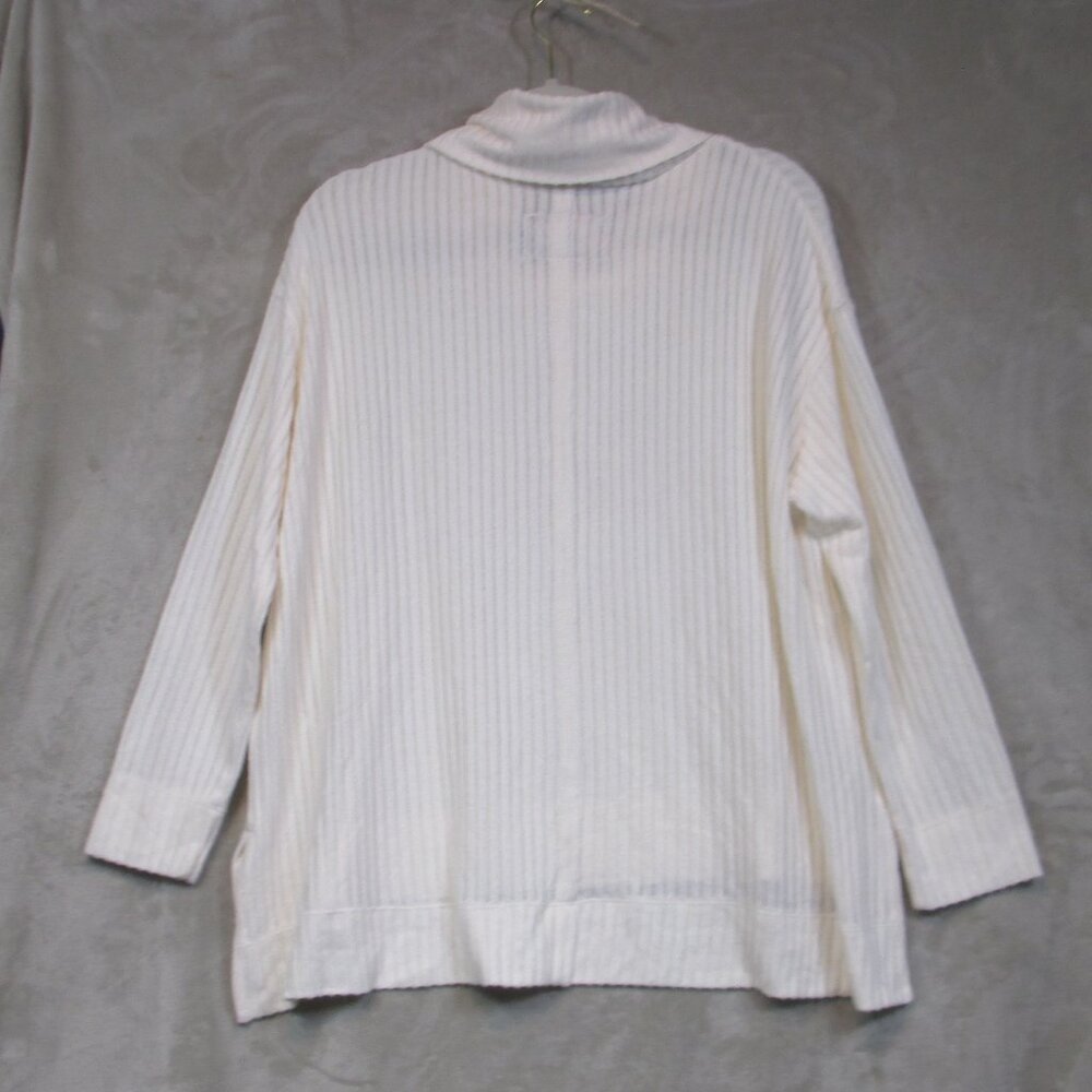 Maeve by Anthropologie Cream Ribbed Chunky Knit Sweater Cowl Neck Size Medium - Picture 5 of 11